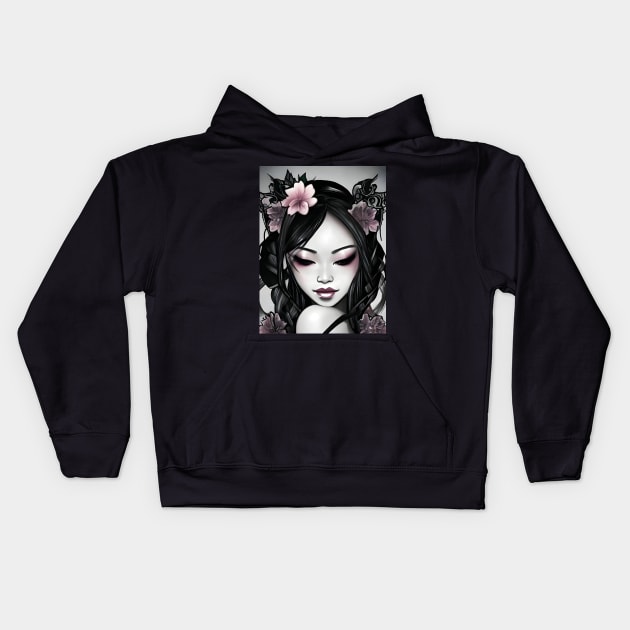 Most Beautiful Asian Girl Kids Hoodie by animegirlnft